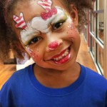 Lia face painted as Rudolph