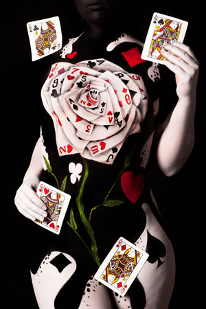 Card rose bodypaint by Wiser