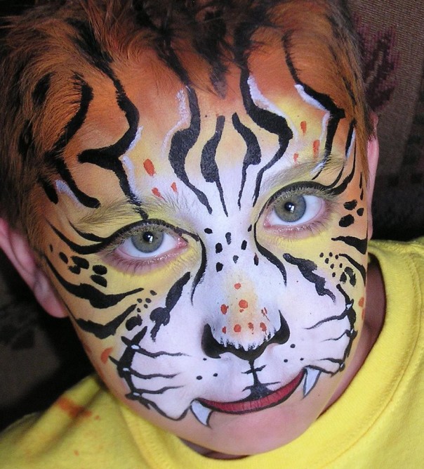 Kyle Face Painted as a Tiger