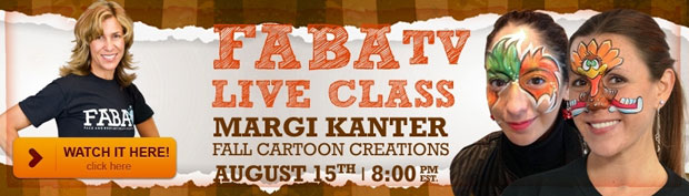 Margi Kanter LIVE on FABAtv Aug 15th | Face Painting Class